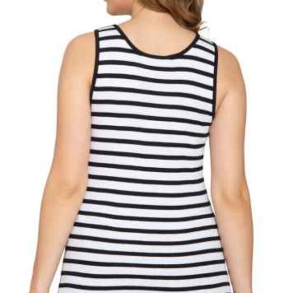 Like New, Ralph Lauren Nautical Stripe Crochet Lace Front Tank Top - Picture 3 of 11